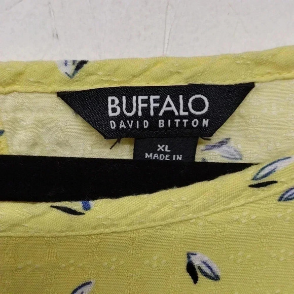 Buffalo David Bitton XL Lattice Trim Sleeves Keyhole Back Blouse - Picture 6 of 9